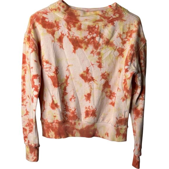 Pilcro And the Letterpress Anthropologie Cotton Tie Dye Swtshirt XS Peach Rust - Picture 3 of 8